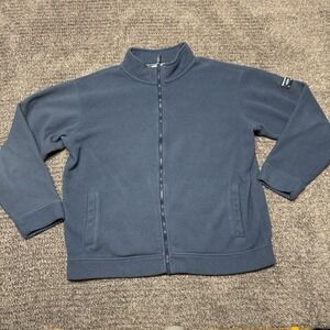 Orvis Jacket Mens XL Long Sleeve Blue Fleece Full Zip Up Light Coat Outdoor